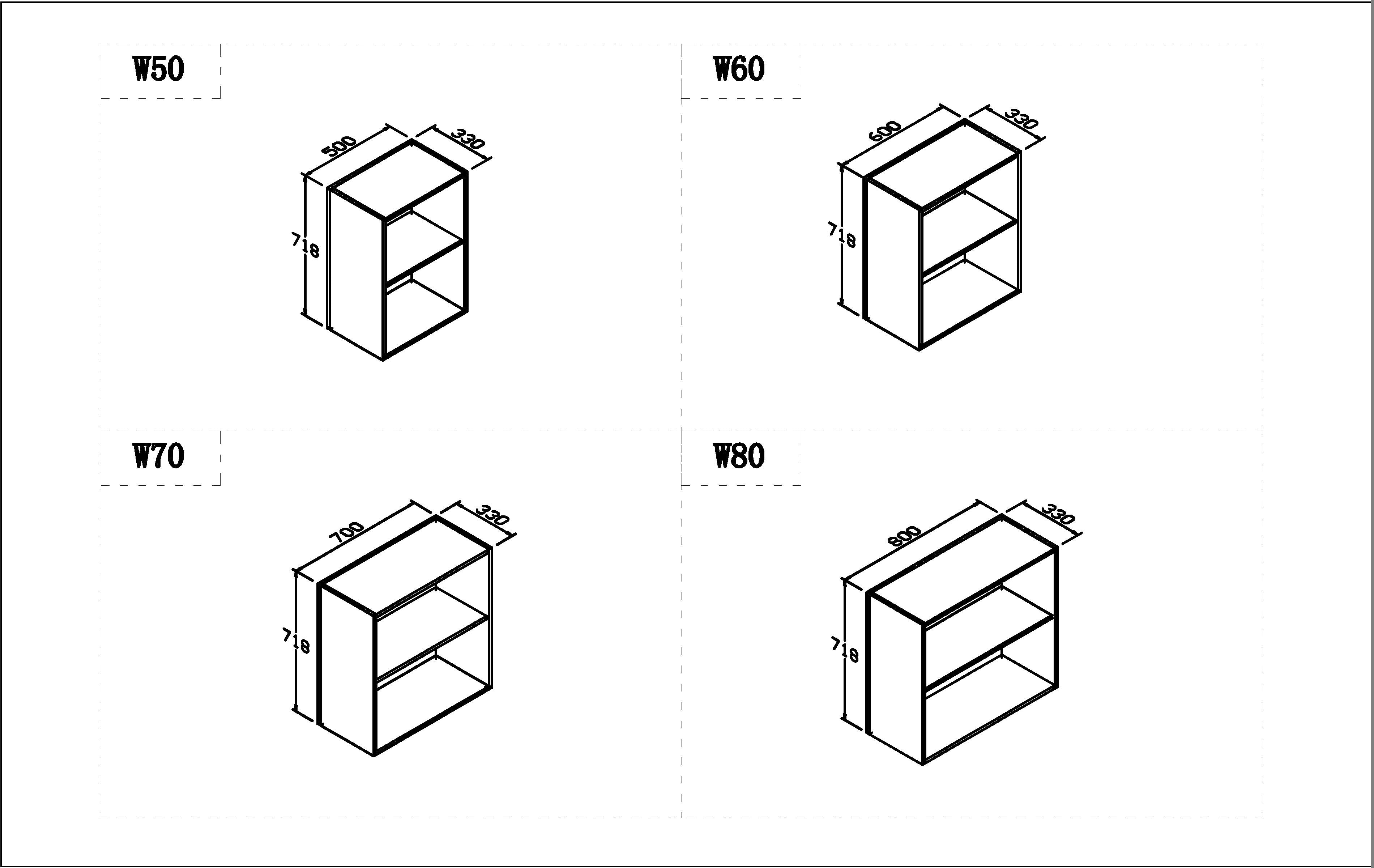 2pac White Gloss Wall Cabinet Unit (200MM-900MM) Suitable to 2400mm Tall Cabinets