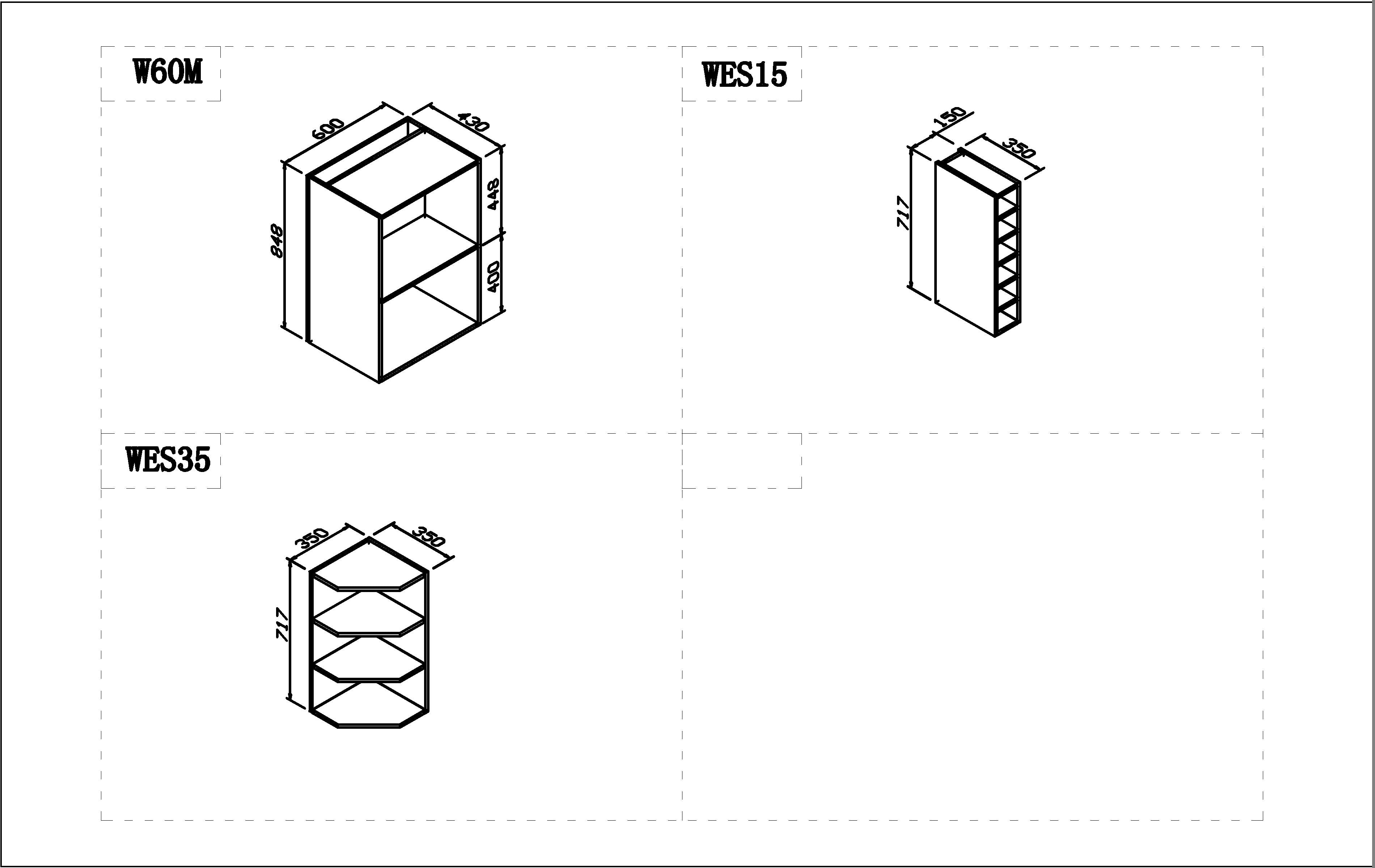 2pac White Gloss Wall Cabinet Unit (200MM-900MM) Suitable to 2230mm Tall Cabinets